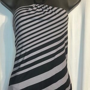 DKNY Stripe to Stripe Halter Maillot One-Piece Size 14